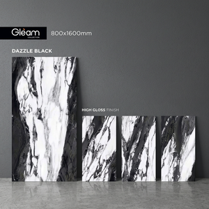 Azulejos de Porcelana Brillante con Efecto Mármol Marrón de 800x1600 mm para Interiores de Villas y Hoteles de Lujo - Product Image 4