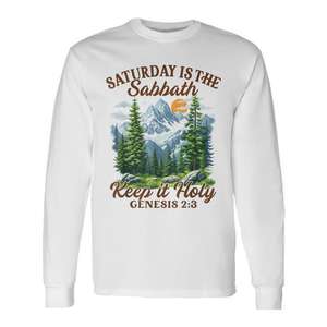 Camiseta de manga larga Saturday Is The Sabbath Keep It Holy Genesis 2:3, ropa cristiana religiosa - Product Image 1