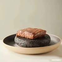 Chaud naturel poli roches volcaniques pierre de lave Steak pierre BBQ plaque Art déco Design extérieur ustensiles de cuisine servant de la nourriture vraie touche