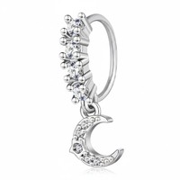 Anneau de piercing segmenté en acier chirurgical 316L HGC pour nez, oreille, hélix, cartilage, bijou lune