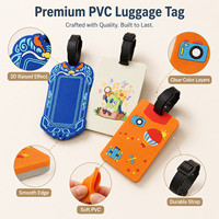 Tag Bagasi PVC Lunak 2D Custom Grosir, Multi Warna, Logo Karet, Tempat Kartu Alamat untuk Hadiah Festival & Klub