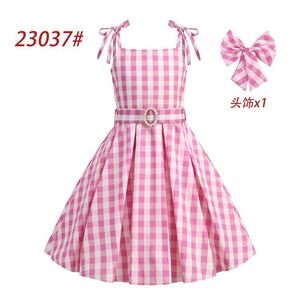 Vestido de Tirantes <span class=keywords><strong>a</strong></span> Cuadros para Niñas 2026, Vestido Ajustado <span class=keywords><strong>a</strong></span> la Cintura, Estilo Princesa de Cuento de Hadas, para Actuaciones Escénicas - Product Image 4