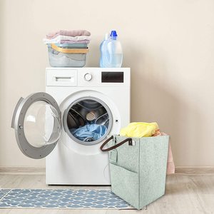 Offre Spéciale <span class=keywords><strong>panier</strong></span> à linge autoportant élégance moderne <span class=keywords><strong>panier</strong></span> à linge chic/feutre avec poignées - Product Image 3