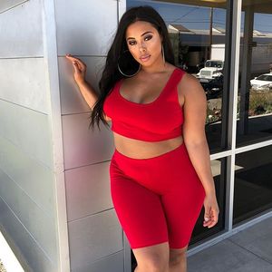 Vêtements grande <span class=keywords><strong>taille</strong></span> pour femmes, du L au 4XL, vêtements pour femmes grandes tailles, débardeur sexy, short gainant, ensemble 2 pièces - Product Image 1