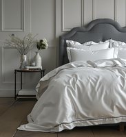 Parure de lit de luxe en percale 100% coton 300TC avec logo brodé, collection maison, taille Queen, pour toutes les saisons