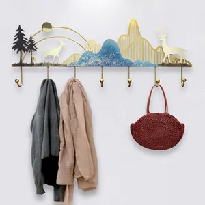 Nordic Style Metal Art Key Hooks For Wall Metal Key Rack For Entryway, Hallway, Office Wall Mounted Key And Coat Hooks
