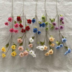 Commercio all'ingrosso 5 teste di seta in massa ramo finto ibisco fiori artificiali per la decorazione domestica di nozze - Product Image 2