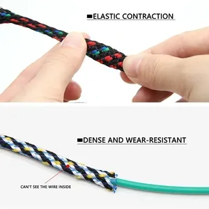 4/8/12mm 새로운 꼰 슬리브 PET 원사 + PP 면 확장 가능 절연 와이어 랩 케이블 보호 하네스 케이블 슬리브 칼집 - Product Image 3