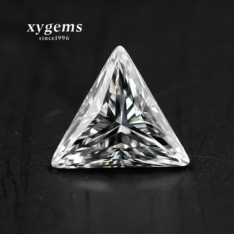 Xygems-piedra blanca de CZ en forma de triángulo, para fabricación de joyas de Ciudad de piedras preciosas de Wuzhou