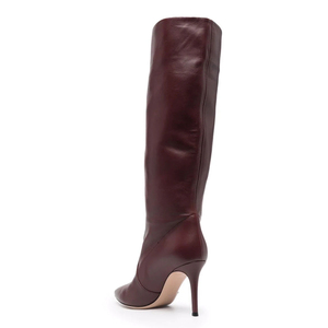 2021 Pointed Toe Long <strong>Boot</strong> Stiletto High Heel <strong>Burgundy</strong> Knee <strong>Boots</strong> for <strong>Women</strong> Winter Shoes - Product Image 5