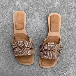 جديد بابوش فام حجر الراين مريح يتوهم أحذية في الهواء الطلق الصيف السيدات صنادل شبشب مسطح للنساء - Product Image 2