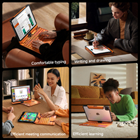IFacemall Casing Keyboard Nirkabel Rotasi 360 untuk iPad Air 4/5/6 (10.9/11-inci) 2025 LED Backlit 7 Warna untuk 5.3