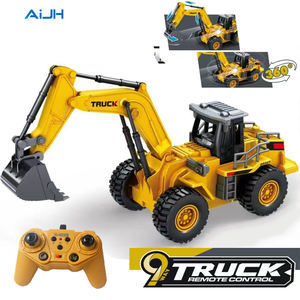 AiJH - Juguete de Excavadora RC de 9 Canales, Camión de Ingeniería, Montacargas con Luces y Sonido, Juguetes de Camiones RC - Product Image 1