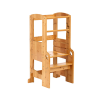 Kleinkind-Lernturm Sicherer Tritthocker aus Bambus Höhenverstellbarer Kinder-Küchenhocker Kinder-Lernhocker