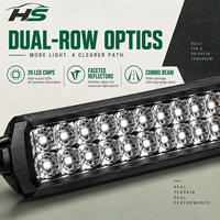 Barre lumineuse LED à double rangée sans vis HSSH brevetée, 6-50 pouces, 60W-500W, faisceau combiné, éclairage tout-terrain pour camion, SUV, 4x4