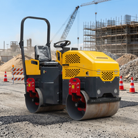 Rouleau compresseur vibrant à double tambour VIBROPAC SS-R1500 13HP avec moteur Honda/LONCIN/CHANGFA, pour le compactage de béton et le nivellement des routes