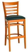 Vente en gros Chaises de salle à manger en bois massif avec sièges en cuir avec dossier en échelle pour les restaurants
