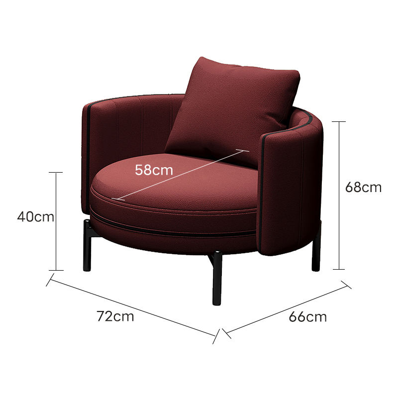 Rouge (chaise simple) (tissu velours)