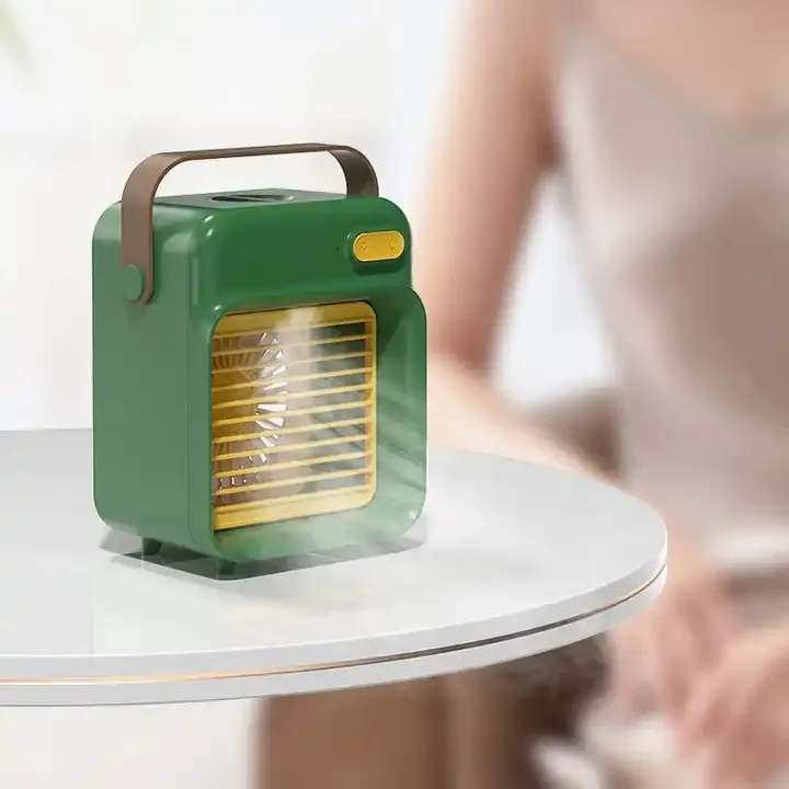 Ventilador de mesa para acampamento e casa, venda quente, ventilador de mesa de mesa, ar condicionado, mini ventilador, capacidade de 200ml e gelo para portátil