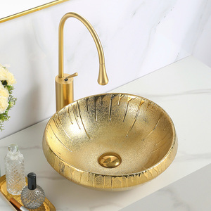 <span class=keywords><strong>Lavabo</strong></span> de Porcelana Moderno Kidoir, Color Negro con Baño de Oro, <span class=keywords><strong>Lavabo</strong></span> <span class=keywords><strong>Antiguo</strong></span> para Baño, <span class=keywords><strong>Lavabo</strong></span> Tipo Vaso Electrochapado - Product Image 2