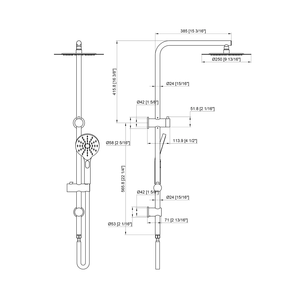 Colonne de douche murale chromée haute pression avec barre coulissante réglable, certifiée Watermark, pour salle de bain - Vente en gros - Product Image 6
