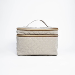 Polyester Durable Fashion Large Capacity Cosmetic <b>Case</b> Zipper Closure Gray Color Custom Logo Model AA5404 for <b>Makeup</b> Storage - Product Image 1