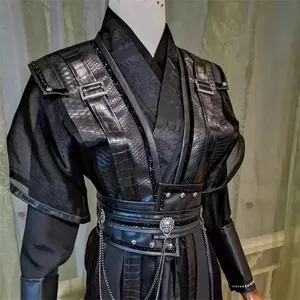 ชุดฮั่นฝูแบบดั้งเดิมของจีนสำหรับผู้ชาย - คอสเพลย์สไตล์ซามูไรญี่ปุ่นแบบวินเทจ พร้อมดีไซน์แบบโบราณของตังปา - Product Image 3