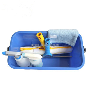 Qingle Cây Lau Nhà Xô Cây Lau Cửa Sổ Xô Với Cây Lau Nhà Phẳng Bằng Nhôm Và Chổi Cao Su Bộ Cây Lau Sàn Với 4 Cột Thép Chia - Product Image 3