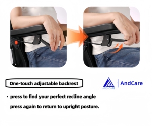 Silla de ruedas reclinable ultraligera de aleación de aluminio para ancianos discapacitados diseño plegable suministros de terapia de rehabilitación - Product Image 5