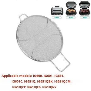 Ninja phụ kiện double-layer <span class=keywords><strong>Splash</strong></span>-<span class=keywords><strong>proof</strong></span> <span class=keywords><strong>Net</strong></span> cho ig600 ig601 ig651 vật liệu kim loại colander & lọc cho máy nướng thịt - Product Image 4