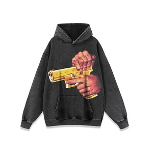 Sudadera con Capucha Vintage para Hombre, Estilo Retro Americano, Invierno 2025, Estampado de Personajes, Talla Grande, Lavada, Estilo Antiguo - Product Image 3
