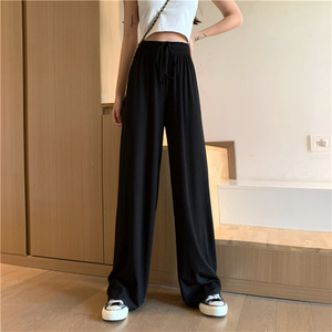 Pantalones casuales de primavera y otoño para mujer, estilo moderno, novedad, versátiles, con caída, rectos, holgados, de pierna ancha, largos. - Product Image 3