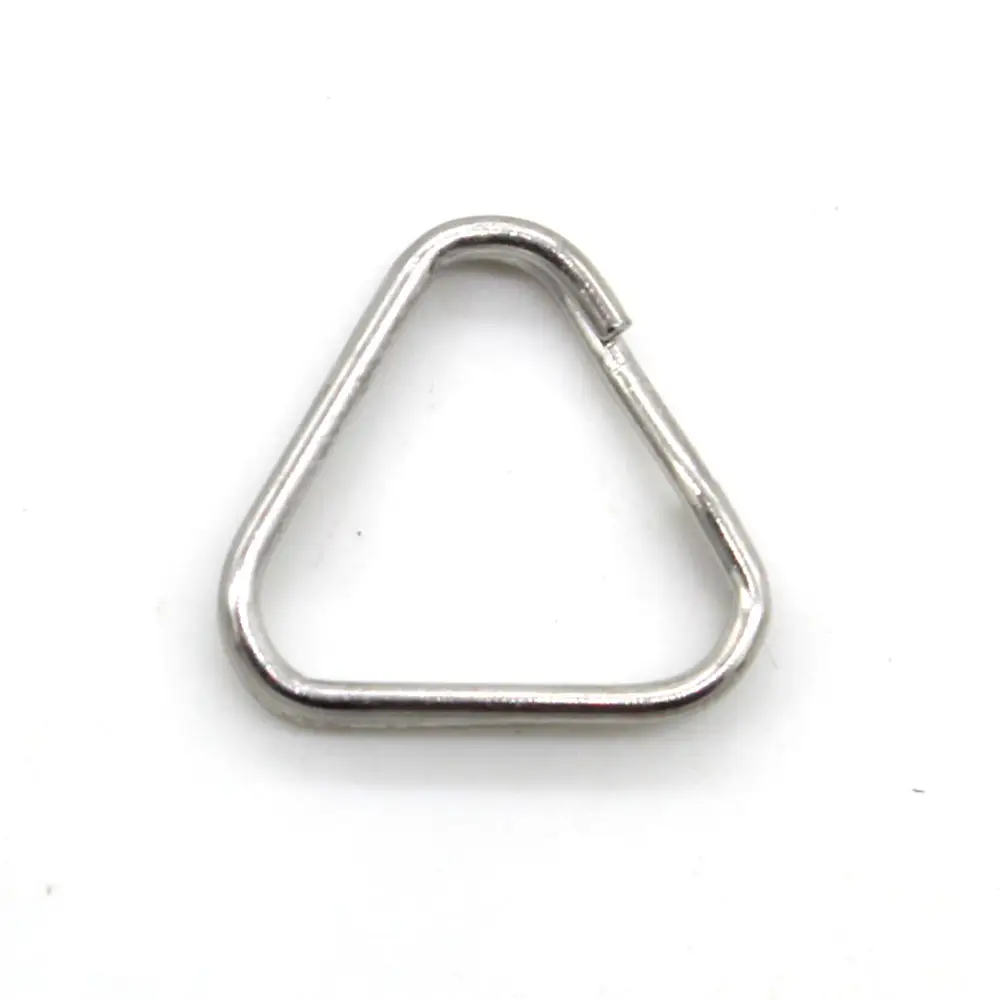 Vendita calda 304 in acciaio inox portachiavi triangolo anelli divisi gancio anello per fotocamera cinturino