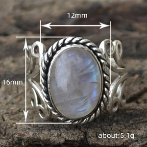 Anello vintage con pietra iridescente per uomo e donna, gioiello unisex alla moda, accessorio quotidiano - Product Image 5