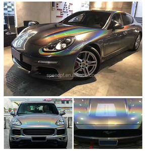 <span class=keywords><strong>Nouveau</strong></span> chrome holographique Laser arc-en-ciel gris coloré Laser wrap vinyle - Product Image 6