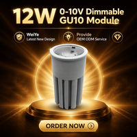 Modul LED GU10 Desain Unik 12W 0-10V Dimmable Downlight GU10 Bahan Aluminium Cold Forging Bersertifikasi CE RoHS