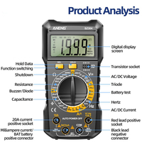 Multifunction Digital Multimeter Handheld High Precision Tester LCD Multimeter & Electrical Multimeter and Digital Clamp Meter