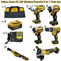 Kit d'outils de réparation automobile, clé électrique 20V, 6 outils avec 2 batteries, puissant, pour le travail du bois, industriel et bricolage, ensemble d'outils électriques sans fil