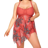 Robe de plage deux pièces grande taille Maillot de bain tankini en maille pour femme Maillot de bain fluide Robe de bain