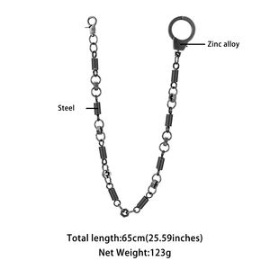 Gran oferta, cadena de cartera con esposas, Clip de pantalón Punk de enlace de resorte plateado para rebeldes, cadena de pantalón de Metal duradera - Product Image 3