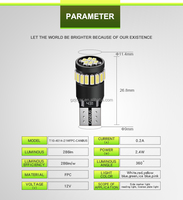 Bombillas LED T10 para Interior de Coche, Canbus Sin Errores, W5W 194 168, Súper Brillantes, para Techo, Lectura, Matrícula, 12V
