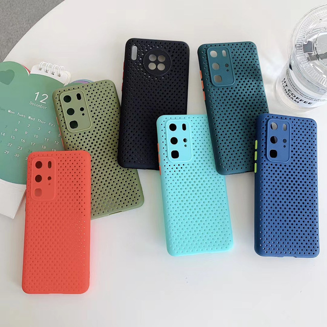 Hollow Anti-fall Heat Dissipation Gas Hole Phone Case Back Cover Cooling Soft Mobile case for huawei Y9s P30 Lite Mate 30 Pro