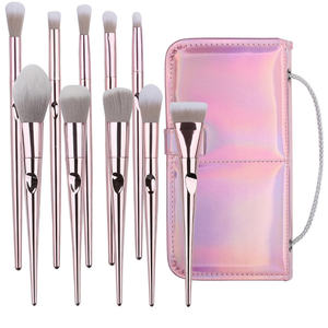 Set <span class=keywords><strong>de</strong></span> 10 Brochas <span class=keywords><strong>de</strong></span> <span class=keywords><strong>Maquillaje</strong></span> Profesionales Rosadas con Pelo Sintético Suave, Brochas <span class=keywords><strong>para</strong></span> Corrector Facial, Estuche <span class=keywords><strong>de</strong></span> Viaje, Etiqueta Privada, Bolsa Personalizada - Product Image 4