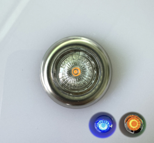 1x Luz Marcadora Lateral Cromada Impermeable de 13 LED, Doble Color Ámbar+Azul para Camión Scania, Volvo, <span class=keywords><strong>MAN</strong></span>, DAF 12-24V - Product Image 1