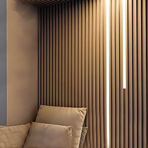 Panel de Pared Moderno de WPC Acanalado, Revestimiento de PVC para Interiores/Exteriores, Rejilla de Madera y Plástico Compuesto para Decoración de Fondo de <span class=keywords><strong>TV</strong></span>, Impermeable - Product Image 6