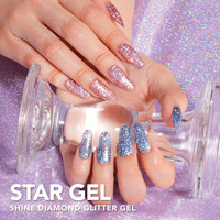 Robifel Gel UV pour Nail Art, 24 Couleurs, Collection de Vernis Gel Scintillant Effet Laser Étoile, Pour Toutes Saisons, Manucure DIY à Dissoudre