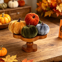 Citrouilles artificielles en velours vintage, orange, vert, gris, jaune, décoration d'automne pour la ferme, cadeau d'Halloween, ornement de Thanksgiving