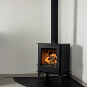 Cheminée moderne d'intérieur à double paroi en acier, à flamme réelle, chauffage au <span class=keywords><strong>bois</strong></span>, autoportante pour salon, chambre, villa - Product Image 6