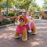 Voiture électrique pour enfants Joy2fun, jouet en peluche en forme d'animal mignon, avec lumières LED, moteur 250W, capacité de charge de 150 kg, pour parc d'attractions intérieur