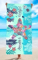 Serviette de plage rectangulaire personnalisée, grand format, absorbante, légère, séchage rapide, écologique, imprimée numériquement, pour le surf, vente en gros